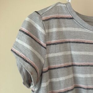 XSmall striped grey, black, white, pick shirt